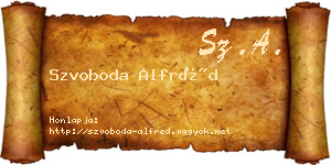 Szvoboda Alfréd névjegykártya